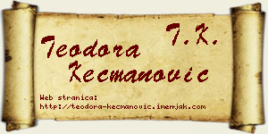 Teodora Kecmanović vizit kartica